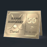 Personalised Gold 50th Golf Birthday Card For Him<br><div class="desc">Custom personalised gold golf themed 50th birthday greeting card idea for him. Great idea for Dad,  brother,  husband or boyfriend.</div>