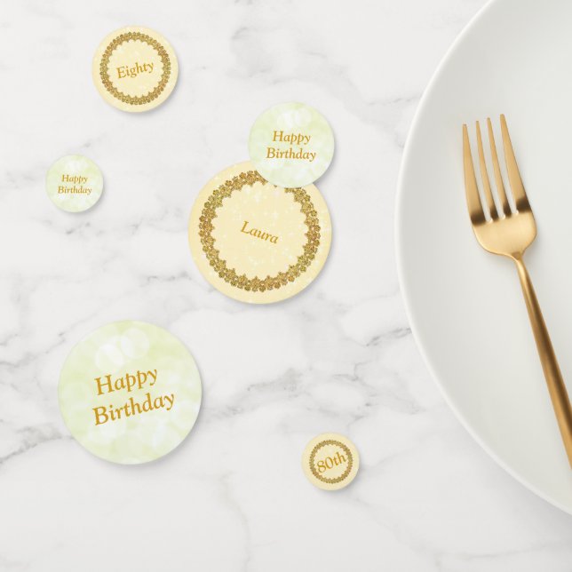 Personalised Gold 80th birthday Confetti (Group)