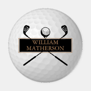 Personalised Gold and Black Golf Ball Classic Coaster Set