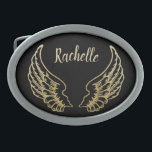 PERSONALISED GOLD ANGEL WINGS BELT BUCKLE<br><div class="desc">Ragnarok approaching? Or just need a boost to heaven? Thank the gods,  your wings are ready to go!</div>