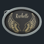 PERSONALISED GOLD ANGEL WINGS BELT BUCKLE<br><div class="desc">Ragnarok approaching? Or just need a boost to heaven? Thank the gods, your wings are ready to go!</div>