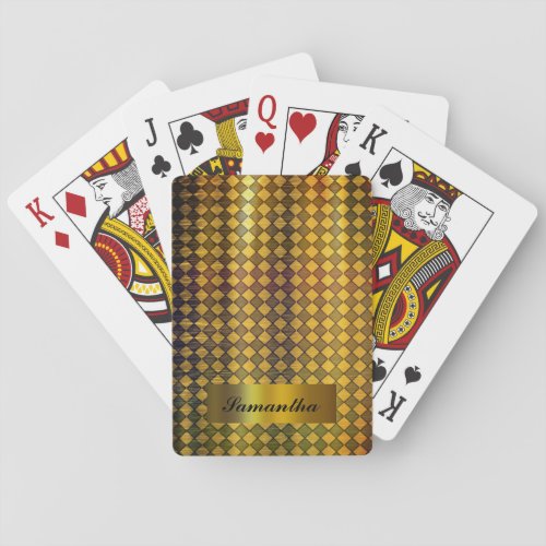 Personalised gold design playing cards