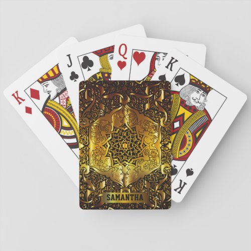 Personalised gold designplaying cards