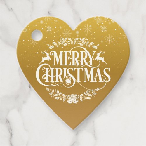 Personalised Gold Merry Christmas Snowflakes Favor Tags