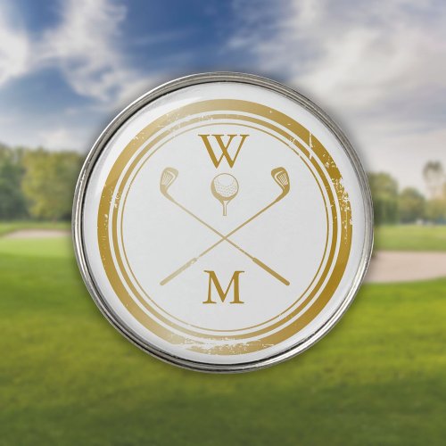 Personalised Gold Monogram Golf Ball Marker