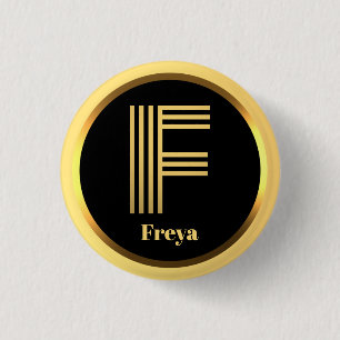 Personalised Gold Monogrammed Letter F Button