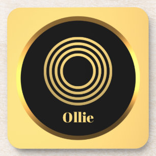 Personalised Gold Monogrammed Letter O Beverage Coaster