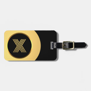 Personalised Gold Monogrammed Letter X Luggage Tag
