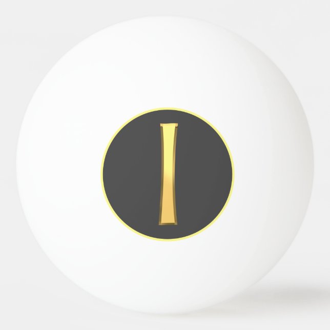 Personalised Golden Letter I Ping Pong Ball (Front)