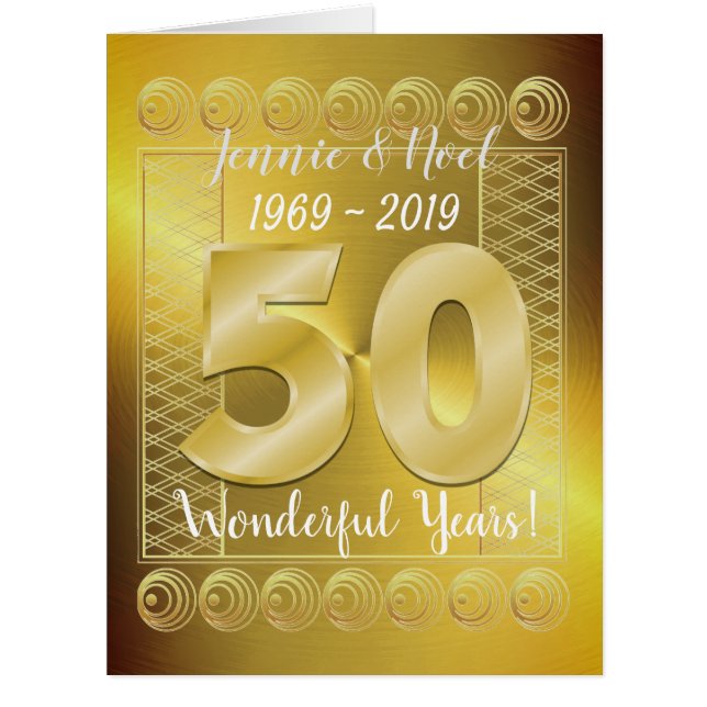 Personalised Golden Wedding 50th Anniversary Card (Front)