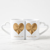 Personalised Golden Wedding Anniversary Gifts Coffee Mug Set (Back Nesting)