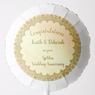 Personalised Golden Wedding Anniversary Helium Balloon