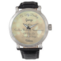 Personalised Golden Wedding Anniversary Watch