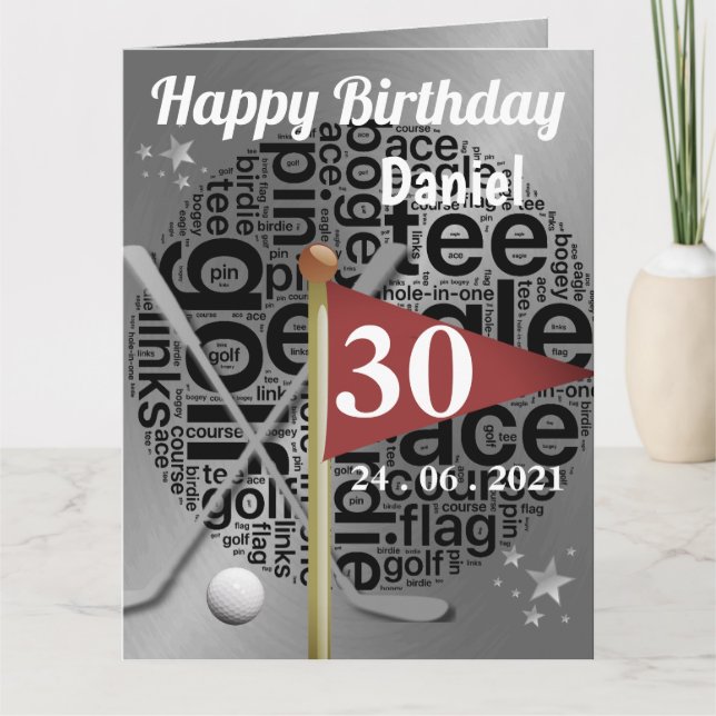 Personalised Golf Birthday Card For Brother (Front)