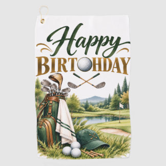 Personalised Golf Birthday Towel