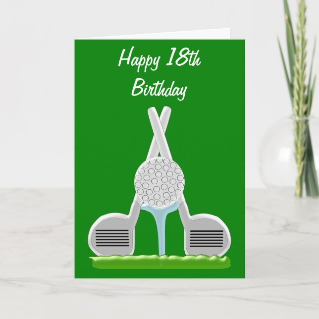 Personalised Golf Design Birthday Card (Front)