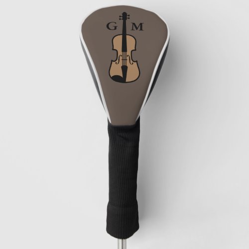Personalised golf heaf cover with violin drawing