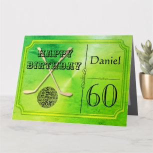 Personalised Golf Themed 60th Birthday Card