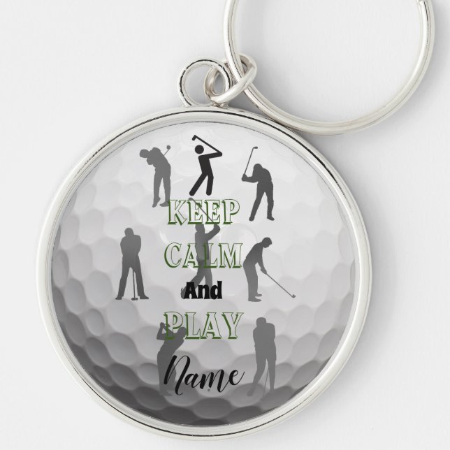Personalised Golf Themed Gift Idea Keychain (Front)