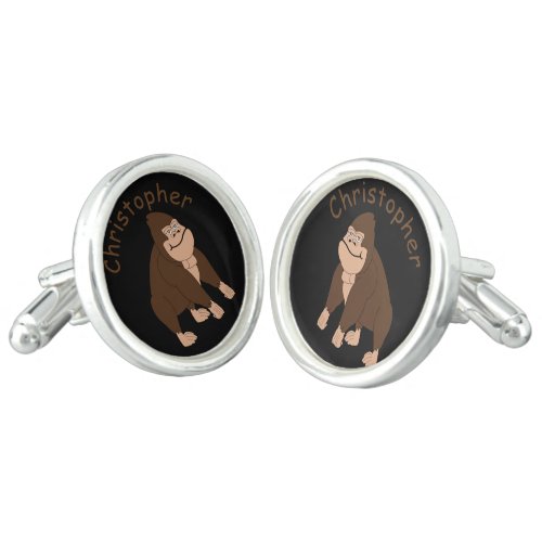 Personalised Gorilla Design Cufflinks