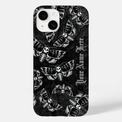 Personalised Goth Death Head Hawk Moth Gothic Case_Mate iPhone 14 Case