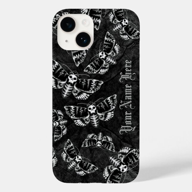Personalised Goth Death Head Hawk Moth Gothic Case-Mate iPhone Case (Back)