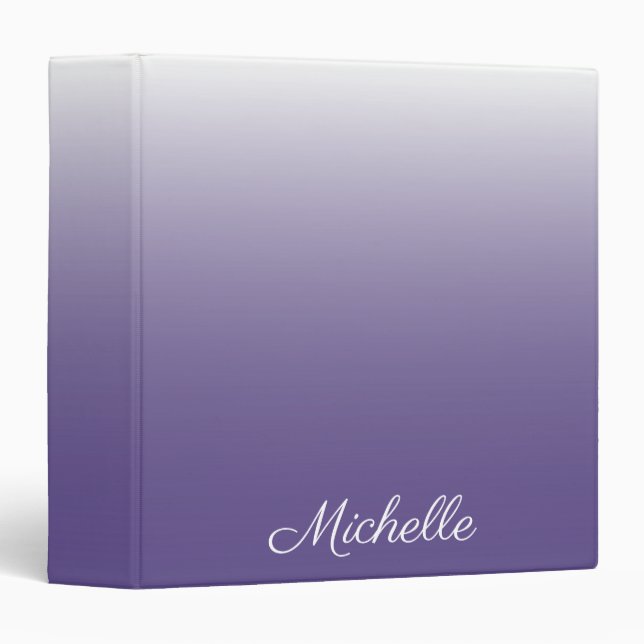 Personalised gradient ombre Ultra Violet 3 Ring Binder (Front/Spine)
