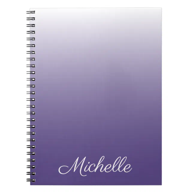 Personalised gradient ombre Ultra Violet Notebook | Zazzle