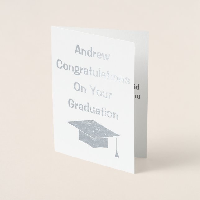 Personalised Graduation Congratulations Metallic Foil Card (Front)
