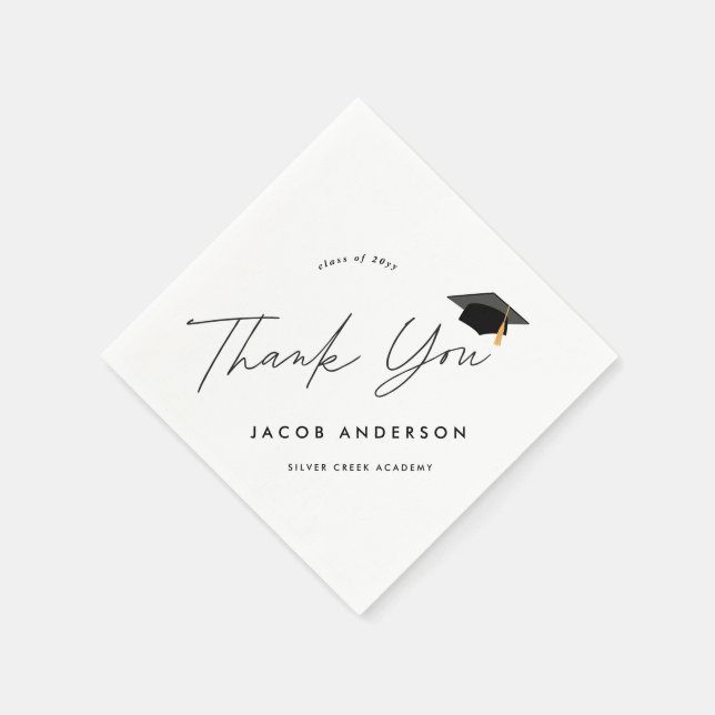 Personalised Graduation Party Custom Name Napkins (Corner)