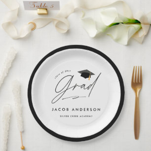 Personalised Graduation Party Custom Name Paper Plates