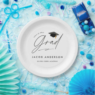 Personalised Graduation Party Custom Name Paper Plates