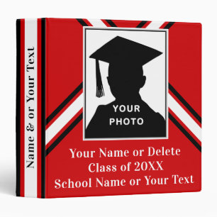 Personalised Graduation Photo Album, Red Any COLOR 3 Ring Binder