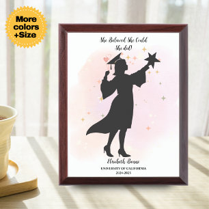 Personalised Graduation Print - She Believed Award Plaque