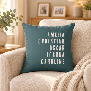Personalised Grandchildren Names Family Throw Pillow