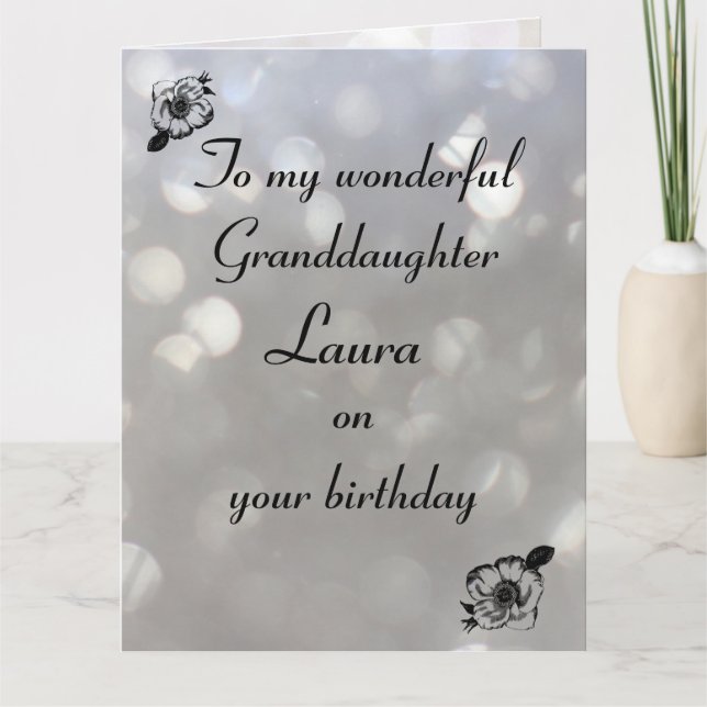 Personalised Granddaughter Birthday Card (Front)