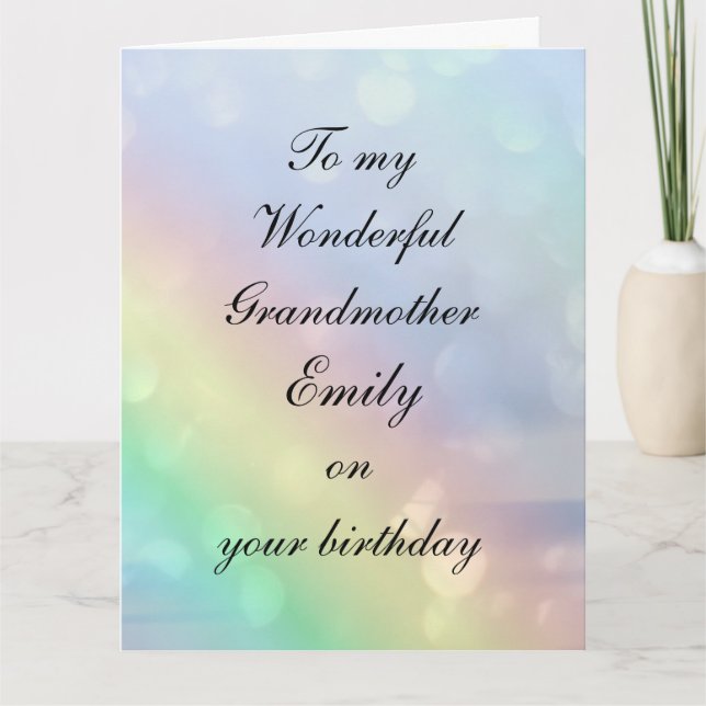 Personalised Grandmother Birthday Card (Front)
