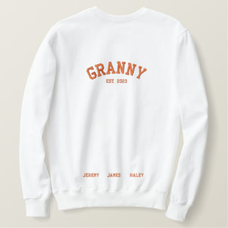 Personalised Granny est.  Embroidered Sweatshirt