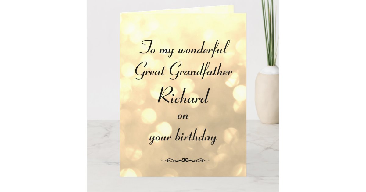 Download Personalised Great Grandfather Birthday Card Zazzle Com