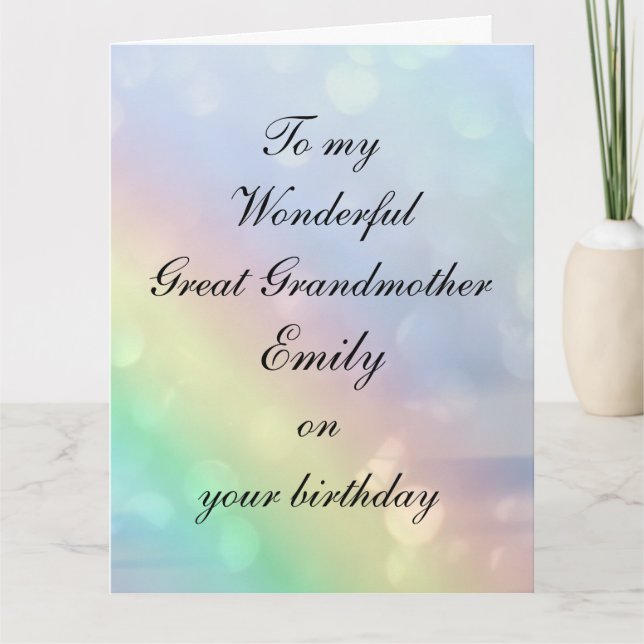 Personalised Great Grandmother Birthday Card (Front)