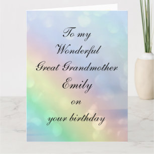 Personalised Great Grandmother Birthday Card