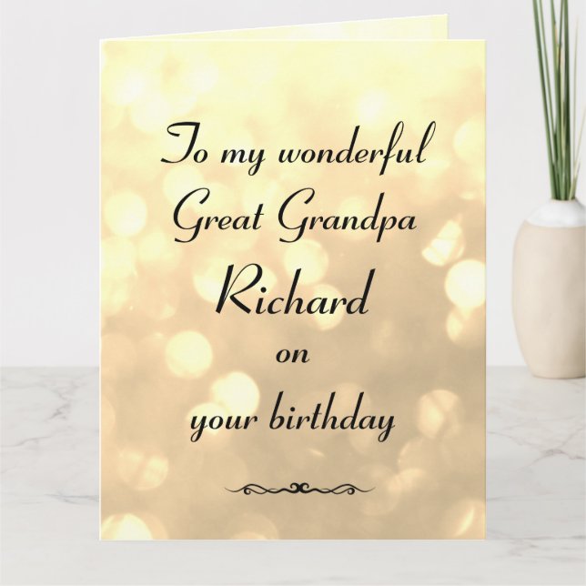 Personalised Great Grandpa Birthday Card (Front)