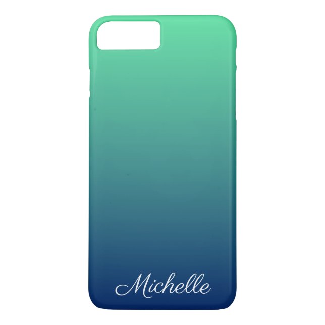 Personalised green and blue ombre Case-Mate iPhone case (Back)