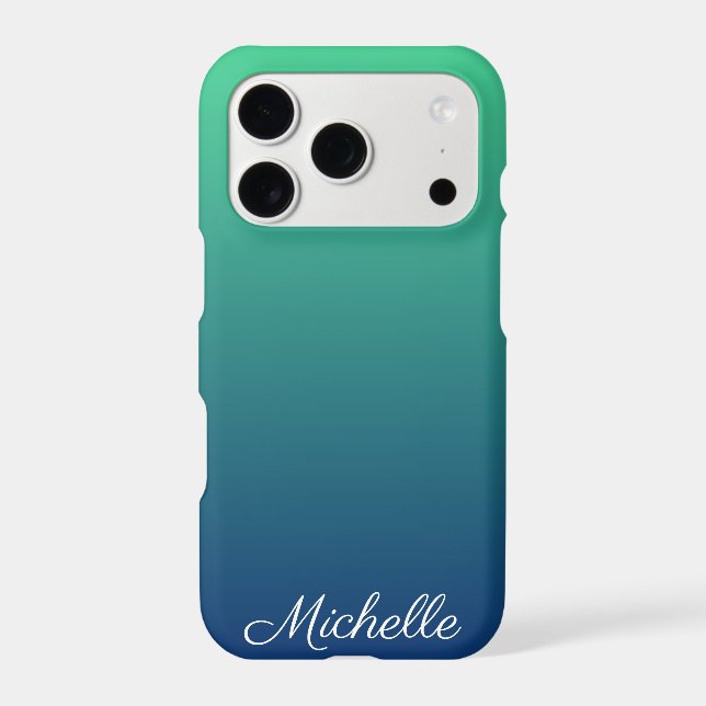 Personalised green and blue ombre Case-Mate iPhone case (Back)