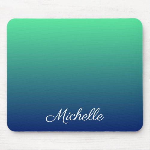 Personalised green and blue ombre mouse pad