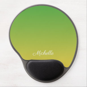 Personalised green and yellow ombre gel mouse pad