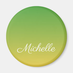 Personalised green and yellow ombre magnet