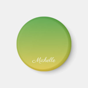 Personalised green and yellow ombre magnet