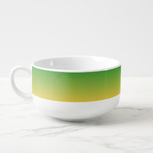Personalised green and yellow ombre soup mug