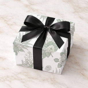 Personalised Green Eucalyptus Wedding  Wrapping Paper Sheets